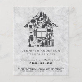 Flyer Servicios de limpieza grises modernos