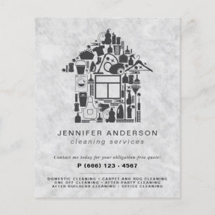 Flyer Servicios de limpieza grises modernos