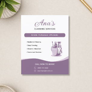 Flyer Servicios de limpieza Limpieza del hogar Mauve Pro