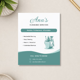 Flyer Servicios de limpieza Limpieza del hogar Promocion