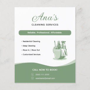 Flyer Servicios de limpieza Limpieza ecológica promocion