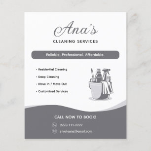 Flyer Servicios de limpieza Limpieza Gray Promocional