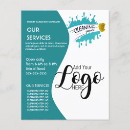 Flyer servicios de limpieza personalizados editables y l