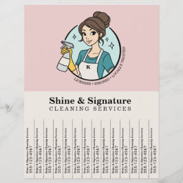 Flyer Servicios de Limpieza Pink Maid Tiras de Desgarre 