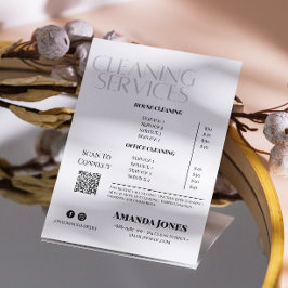 Flyer Servicios De Limpieza Precio Maid Negro Y Blanco