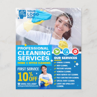 Flyer Servicios de limpieza profesional - Plantilla