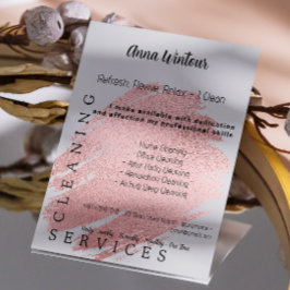 Flyer Servicios De Limpieza Rosa De Rubor Exploración De