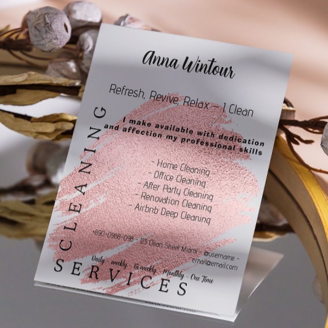 Flyer Servicios De Limpieza Rosa De Rubor Exploración De (Cleaning Services Blush Rose Gold Scan To Connect Flyer)