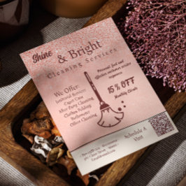 Flyer Servicios De Limpieza Rosa De Rubor Exploración De