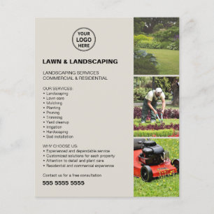 Flyer Servicios de mantenimiento de césped y jardinería