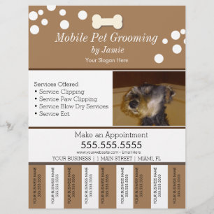 Flyer Servicios de mascotas Aseo Tiras de desgarre de pe