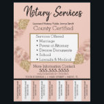 Flyer Servicios de Notaría Pink Gold Business Tear Off R<br><div class="desc">Volantes Modernos para Servicios de Notario Público</div>