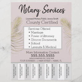 Flyer Servicios de Notaría Tiras Desgarradoras de Negoci