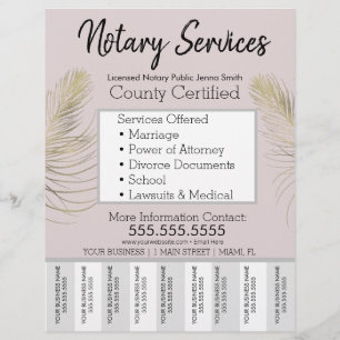Flyer Servicios de Notaría Tiras Desgarradoras de Negoci