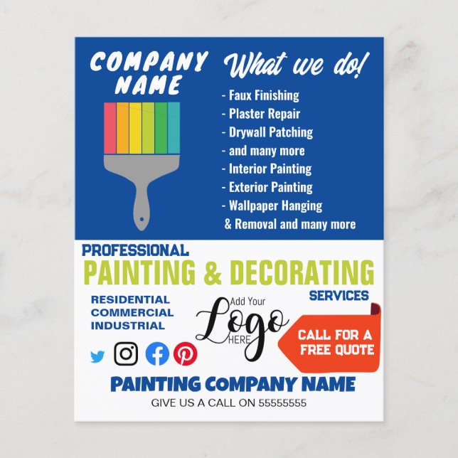Flyer Servicios de pintura y decoración de marina de exp (Frente)