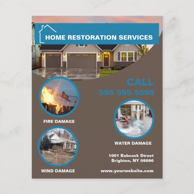 Flyer Servicios de restauración del hogar (Frente)