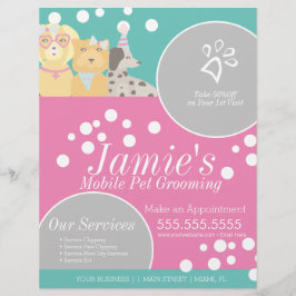 Flyer Servicios Divertidos para Mascotas Peluquería Cani