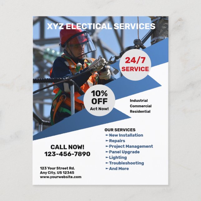 Flyer Servicios eléctricos (Frente)