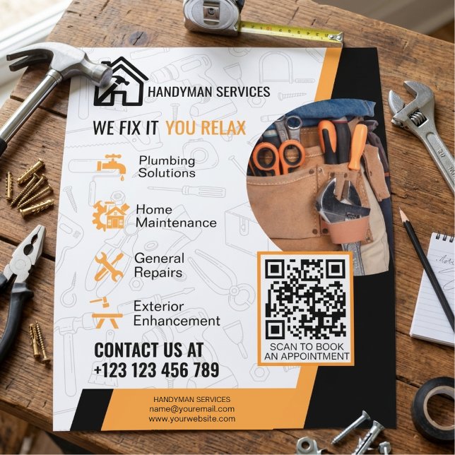 Flyer Servicios Modernos de Reparación del Hogar de Mano (Subido por el creador)