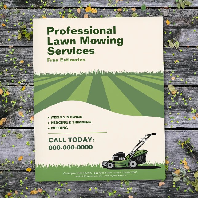 Flyer Servicios Profesionales de Corte de Césped (Professional Lawn Mowing Services Flyer)