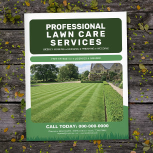Flyer Servicios Profesionales de Cuidado de Césped