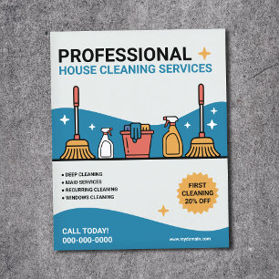 Flyer Servicios Profesionales de Limpieza de Hogares