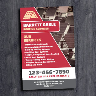 Flyer Servicios Profesionales de Techos Rojos