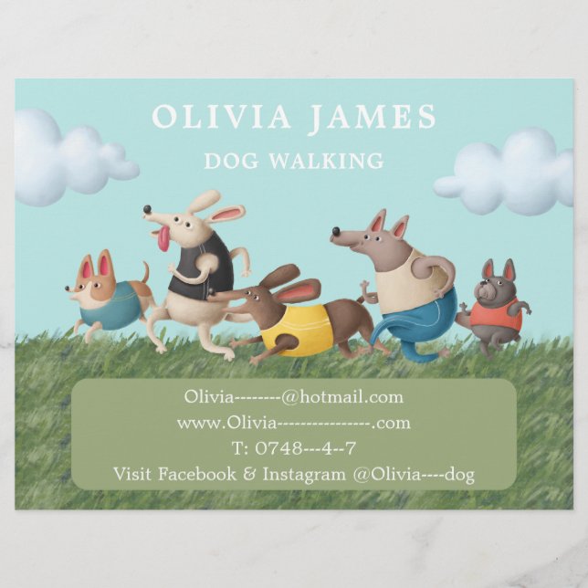 Flyer Servicios promocionales de cuidado de mascotas par (Frente)