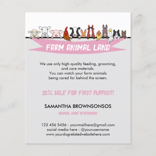 Flyer Servicios Veterinarios para Animales de Granja (Frente)