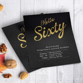 Flyer Sesenta Black Gold Budget Invitación a los 60 Años