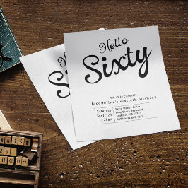 Flyer Sesenta Black White Budget Invitación a los 60 Año