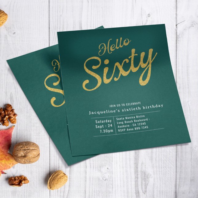Flyer Sesenta Green Gold Budget Invitación a los 60 Años (Subido por el creador)