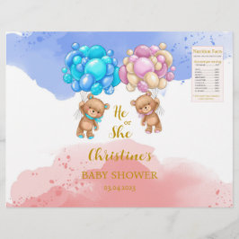 Flyer Sexo del oso Revelar etiquetas de la bolsa del chi