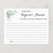Share a Date Idea for Couple Bridal Shower card