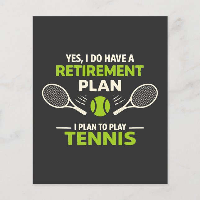 Flyer Sí, tengo un plan de jubilación tenis (Frente)