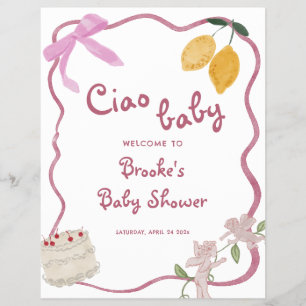Flyer Signo de bienvenida de la niña ciao beba
