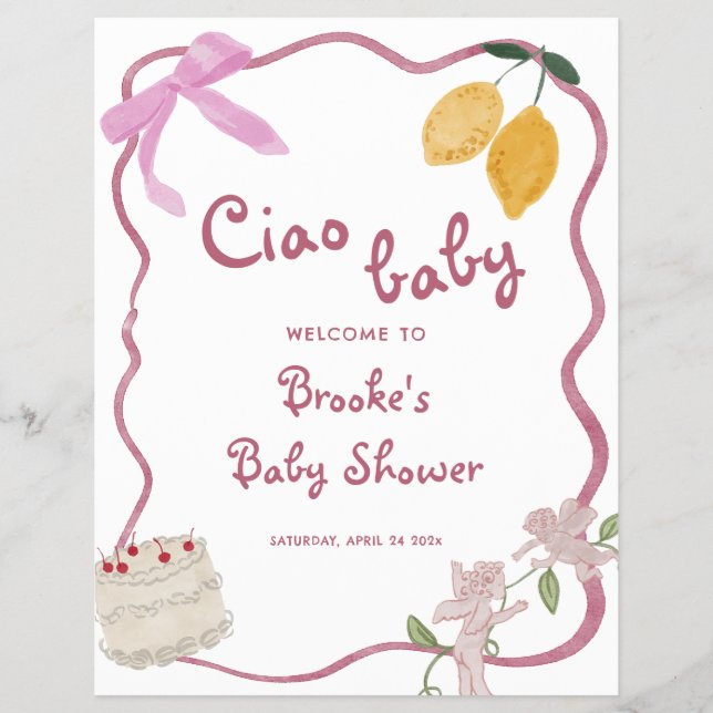 Flyer Signo de bienvenida de la niña ciao beba (Frente)