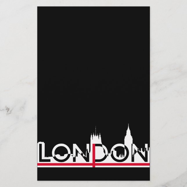 Flyer Silhouette de Londres y bandera inglesa (Frente)