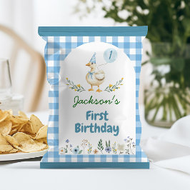 Flyer Silly Goose Blue Balloon Birday Chip Bag Wrapper