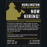 Flyer Silueta de bomberos, reclutamiento de bomberos<br><div class="desc">Silhouette para bomberos,  volante de reclutamiento para bomberos por la tienda de tarjetas de visita.</div>