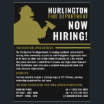 Flyer Silueta de bomberos, reclutamiento de bomberos<br><div class="desc">Silhouette para bomberos,  volante de reclutamiento para bomberos por la tienda de tarjetas de visita.</div>