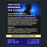 Flyer Silueta de la policía, reclutamiento de oficiales<br><div class="desc">Silhouette policial,  Volante de reclutamiento de oficiales de policía cerca de la tienda de tarjetas de visita.</div>