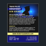 Flyer Silueta de la policía, reclutamiento de oficiales<br><div class="desc">Silhouette policial,  Volante de reclutamiento de oficiales de policía cerca de la tienda de tarjetas de visita.</div>