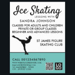 Flyer Silueta de patinaje sobre hielo, anuncio de lecció<br><div class="desc">Silhouette De Patinaje Hielo,  Volantes De Publicidad De La Lección De Patinaje Hielo Por La Tienda De Tarjetas De Negocios.</div>
