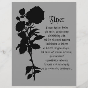 Flyer Silueta de Rosa negro