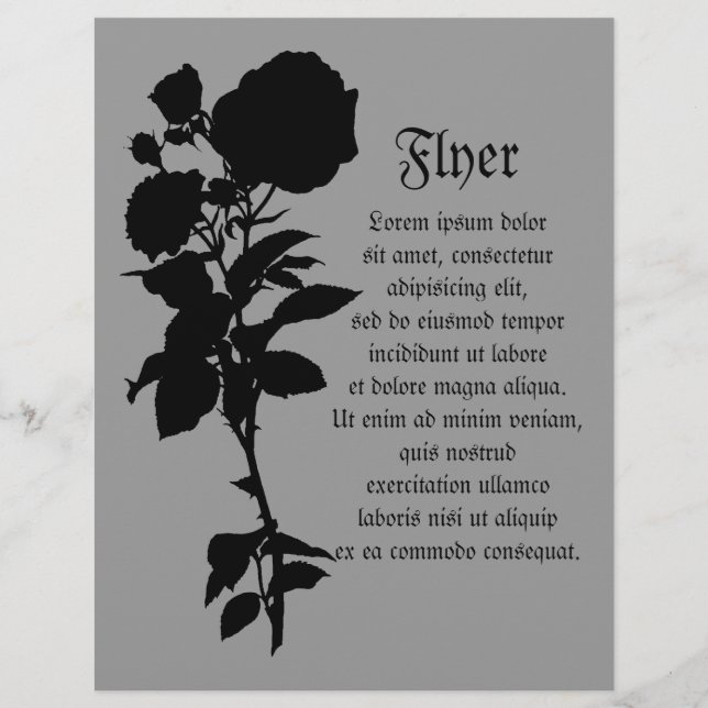 Flyer Silueta de Rosa negro (Frente)