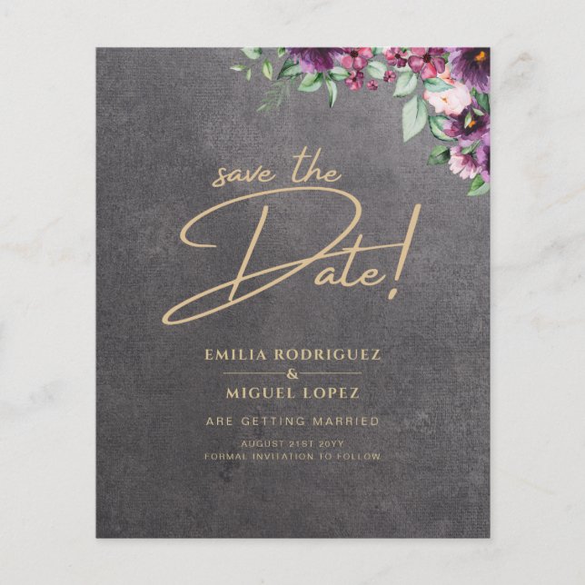 Flyer Silver Gray Berry Floral Wedding Winter Fall (Frente)