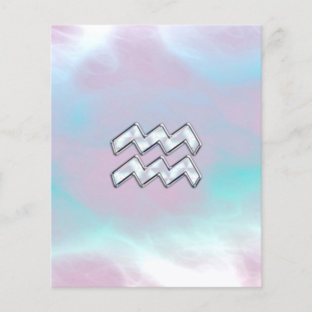 Flyer Símbolo acuario zodiaco en la madre de la nacre de (Frente)