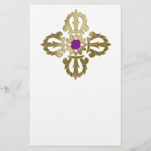 Flyer Símbolo budista dorado de Vajra