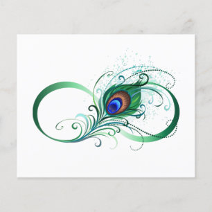 Flyer Símbolo de infinito con pluma de pavo real